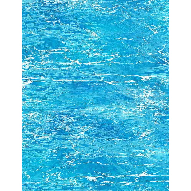 Beach Day Clear Ocean Water by the Beach Blue Timeless Treasures Cotton Fabric