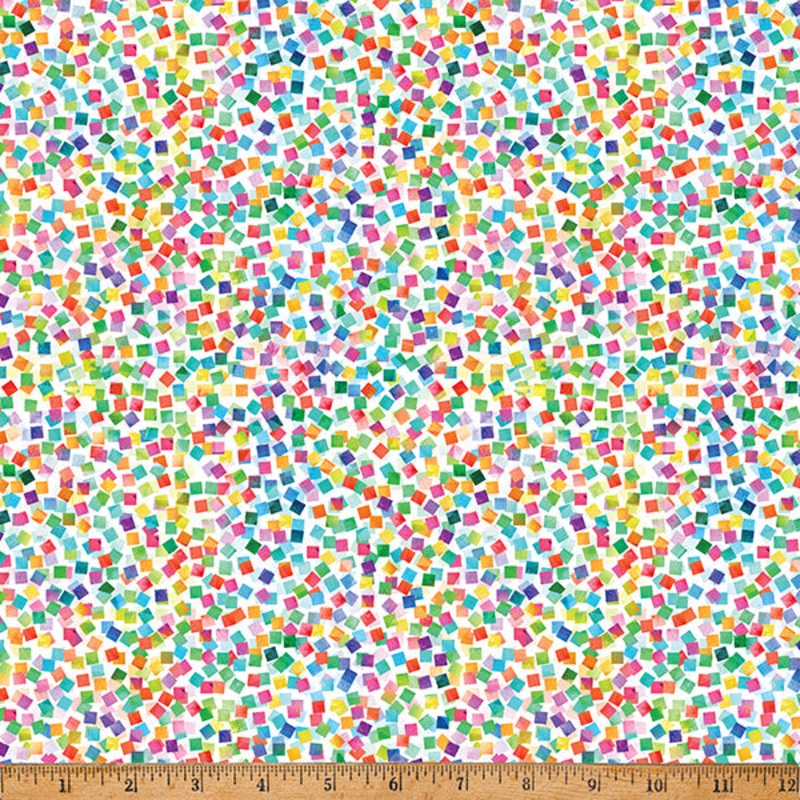 Block Party Squares Spectrum Multi Hoffman Fabric Cotton Fabric