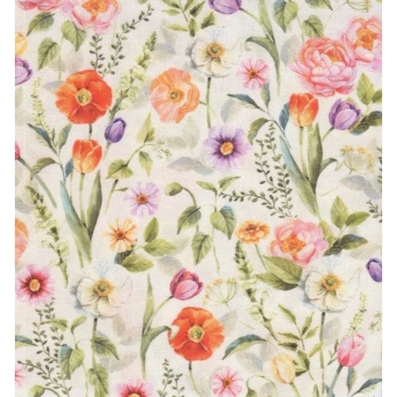 Easter Wonder Packed Floral Vanilla Cream Hoffman Fabric Cotton Fabric