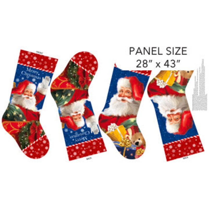 Twas The Night Before Christmas Stocking Panel 28" Simon Treadwell Northcott Cotton Fabric