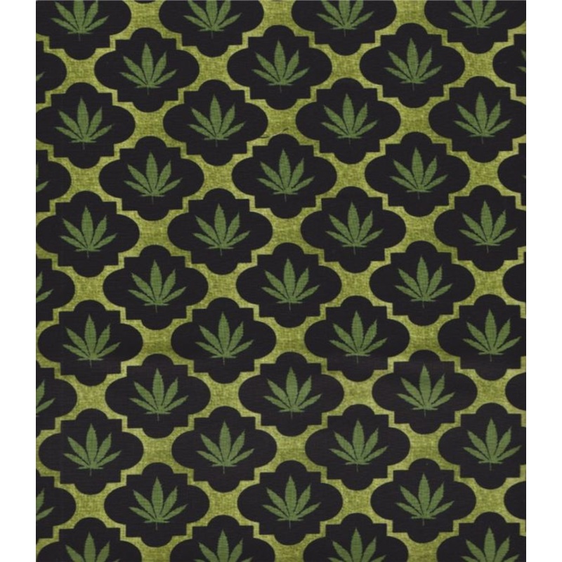 Weed Home Grown Peace Love Green Mook Fabrics Cotton Fabric