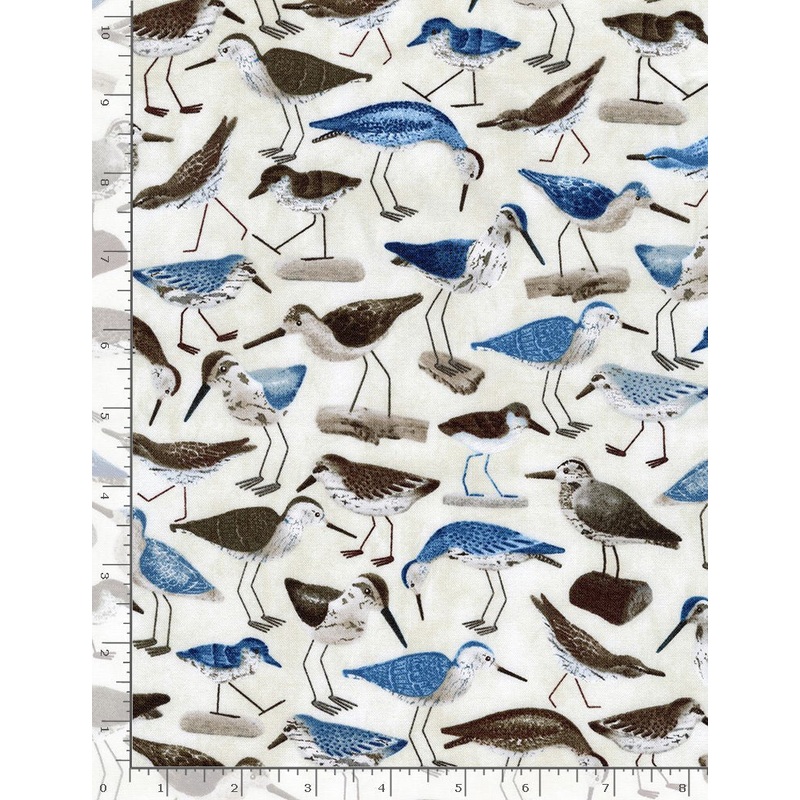 Water Birds Natural Cream Timeless Treasures Cotton Fabric