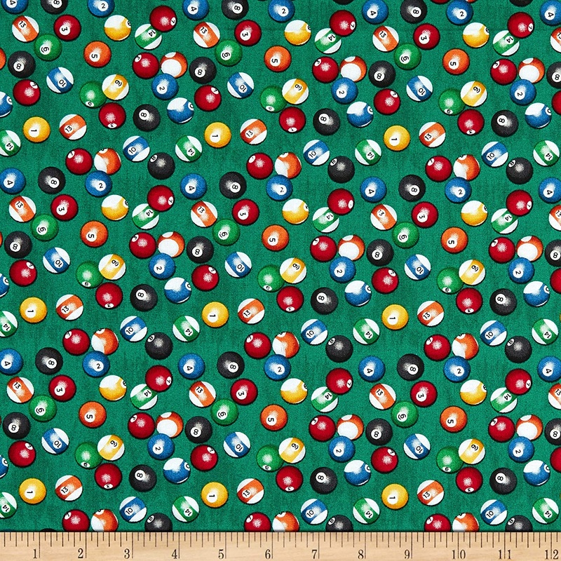 Man Cave Billiard Balls Green Windham Fabrics Cotton Fabric
