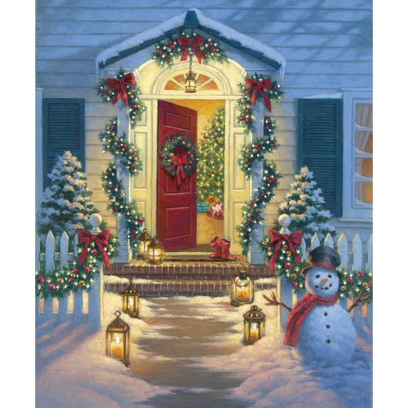 A Classic Christmas Porch Panel 36" Multi Riley Blake Designs Cotton Fabric