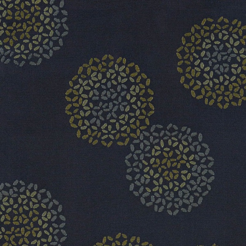 Arc-com Brayer Flower Blueberry Blue Upholstery Fabric