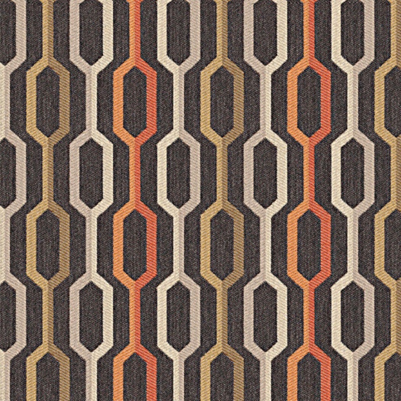 Sunbrella (Axiom) Camden Color 5 Colorful Ogee Gray Upholstery Fabric