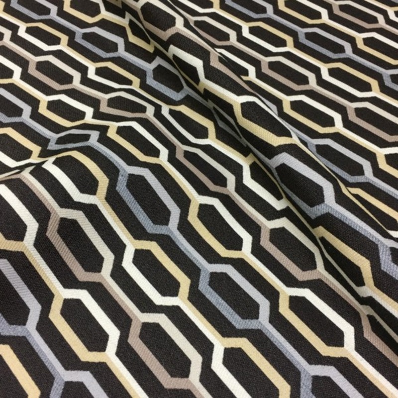 Sunbrella (Axiom) Carnegie Camden Color 6 Ogee Black Upholstery Fabric