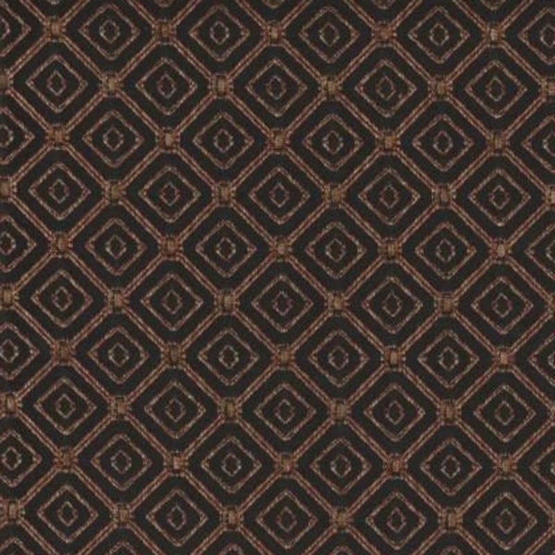Teague Vintage Diamond Pattern Black Upholstery Fabric