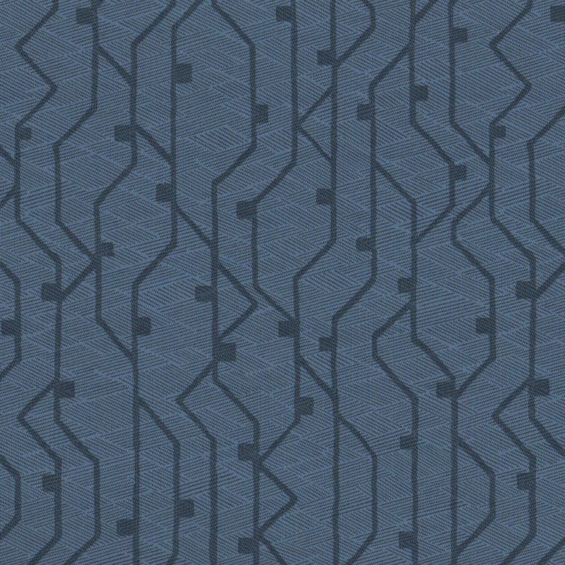 Arc-Com Tectonic Sapphire Geometric Blue Upholstery Fabric