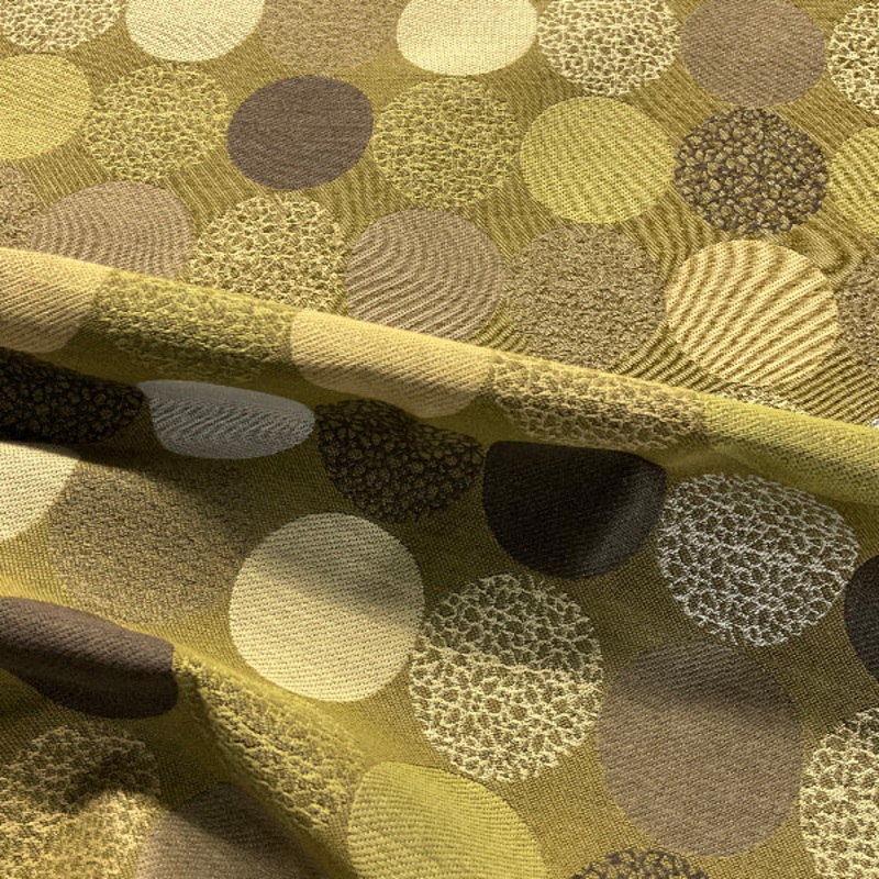 Carnegie Bauble Color 43 Large Textured Circles Green Upholstery Fabric