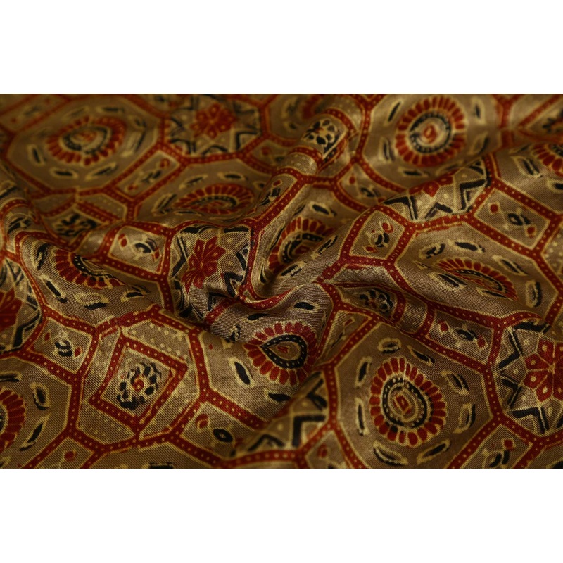 Golden Traditional Modal Satin Fabric