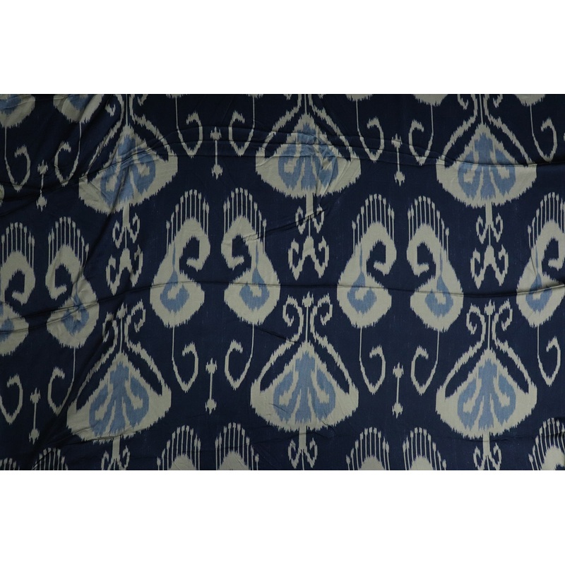 Multicolor Abstract Ikat Printed Modal Satin Fabric