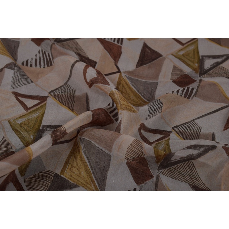 Multicolor Abstract Organza Fabric