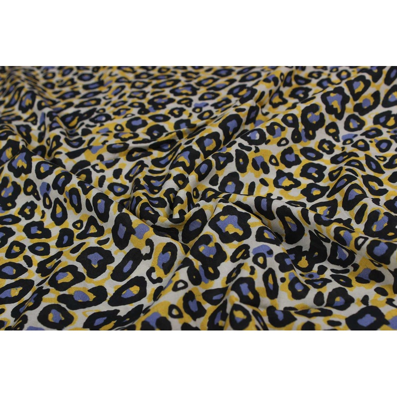 Multicolor Abstract Sushi Viscose Cotton Blend Fabric