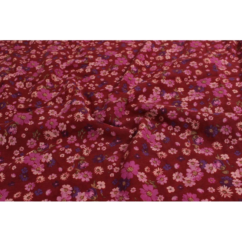 Multicolor Floral Digital Printed Sushi Voile Viscose Cotton blend Fabric