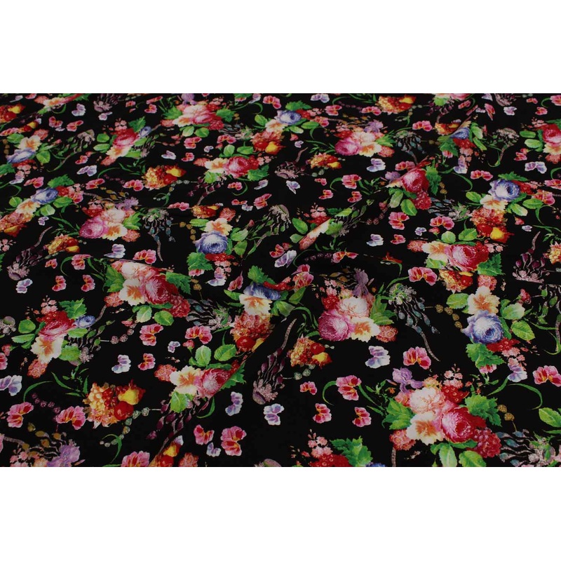 Multicolor Floral Printed Modal Satin Fabric