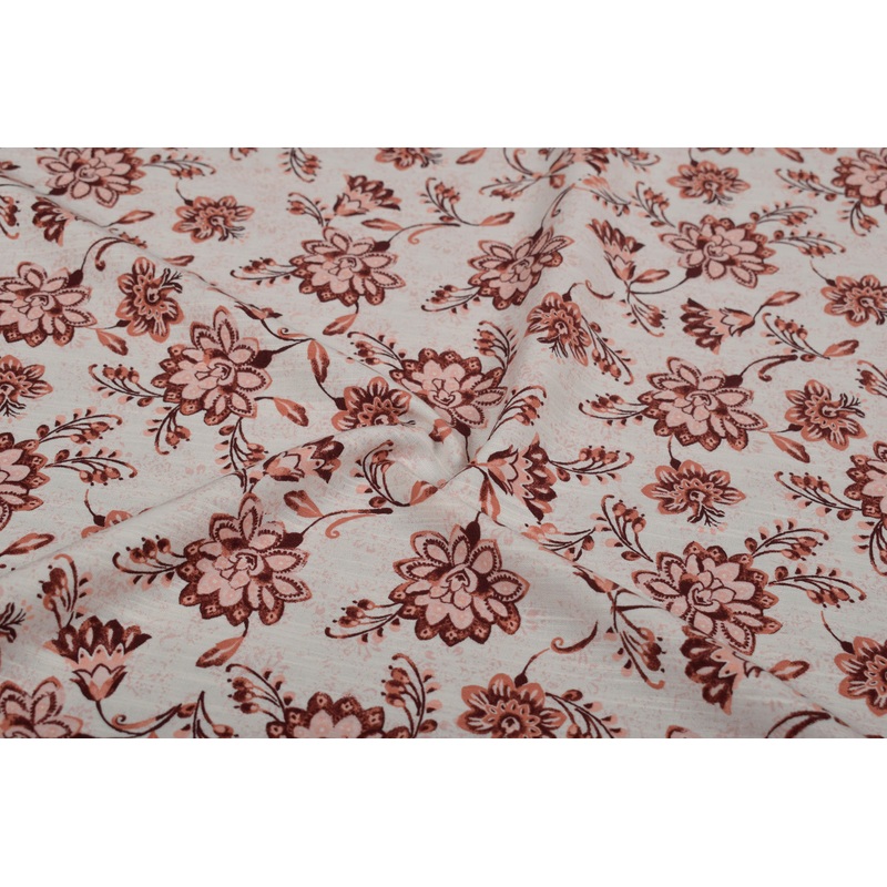 Multicolor Floral Printed Rayon Slub Fabric