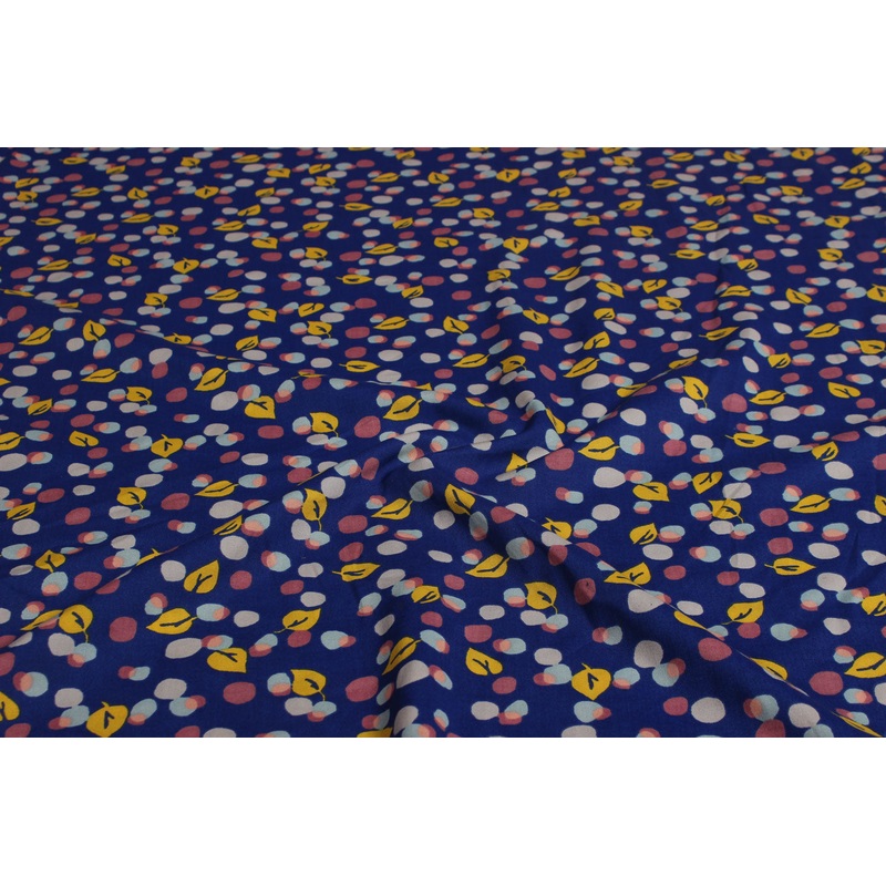 Multicolor Motifs Printed Rayon Fabric
