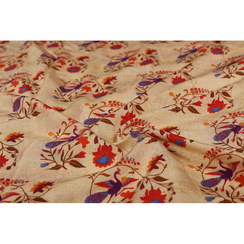 Multicolor Traditional Sushi Cotton Viscose Blend Fabric