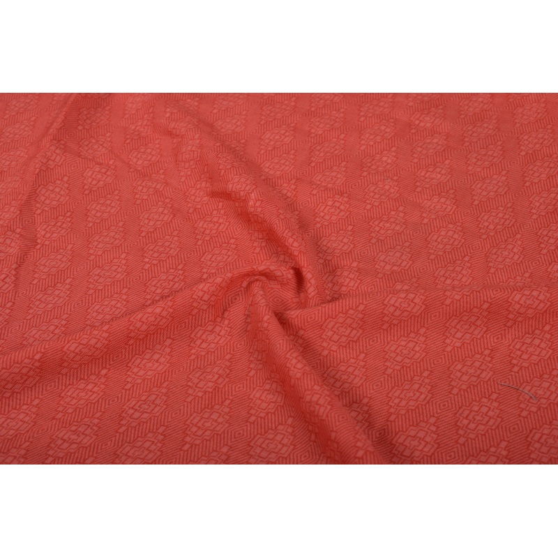 Orange Motifs Printed Viscose Blend Fabric