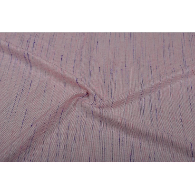Pink & Blue Plain Yarn Dyed Cotton Blend Fabric