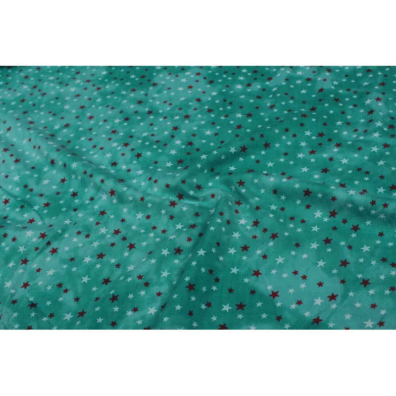 Turquoise Quirky Printed Rayon Fabric
