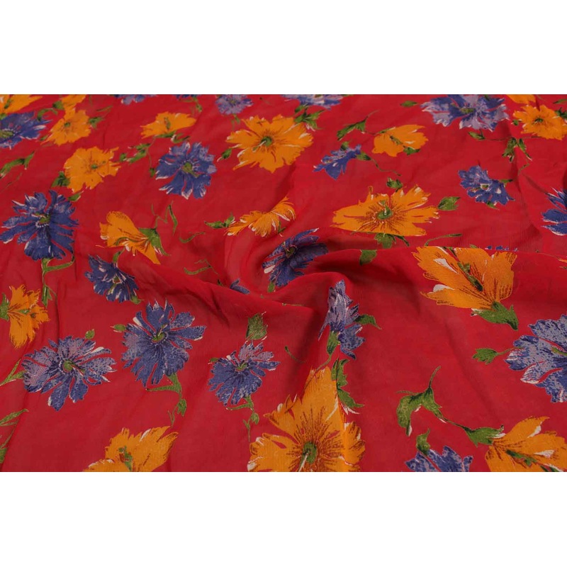 Multicolor Floral Viscose Georgette Fabric