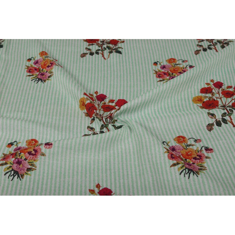 Multicolor Floral Viscose Modal Fabric