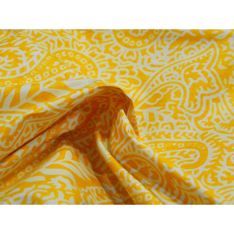 Yellow Pure Traditional Cotton Fabric