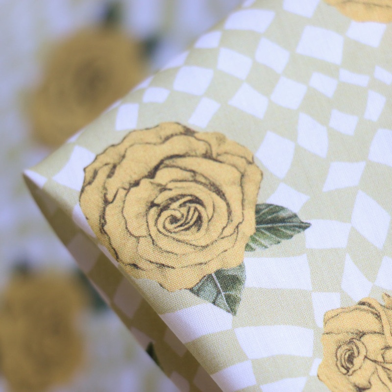 Checkered Rose Yellow - Liberty Tana Lawn