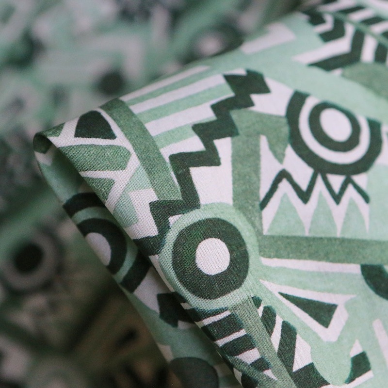 Zig Zag Spot Green - Liberty Tana  Lawn