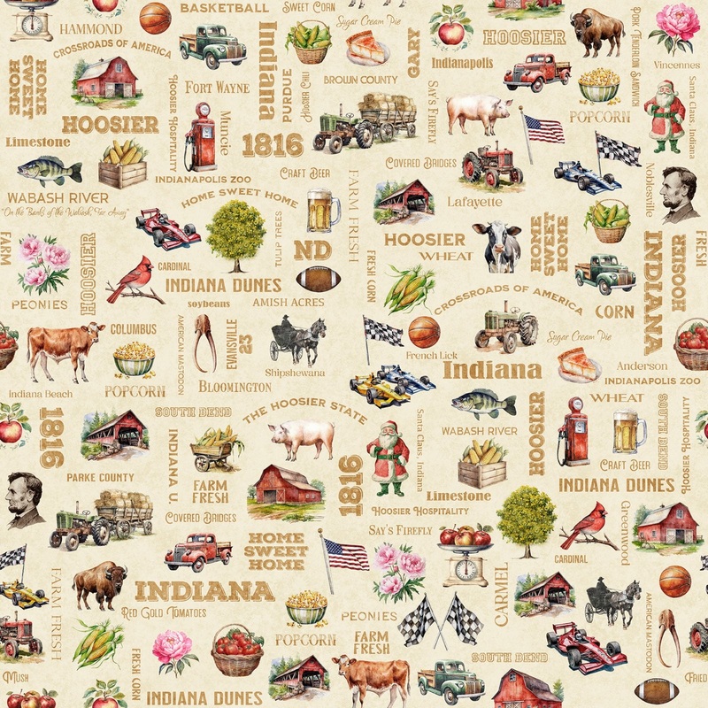 2025 All Indiana Shop Hop Indiana Icons 31107 - E Cream