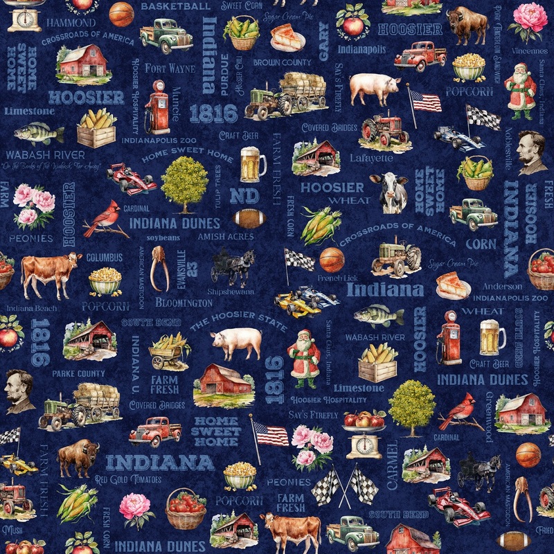 2025 All Indiana Shop Hop Indiana Icons 31107 - N Navy