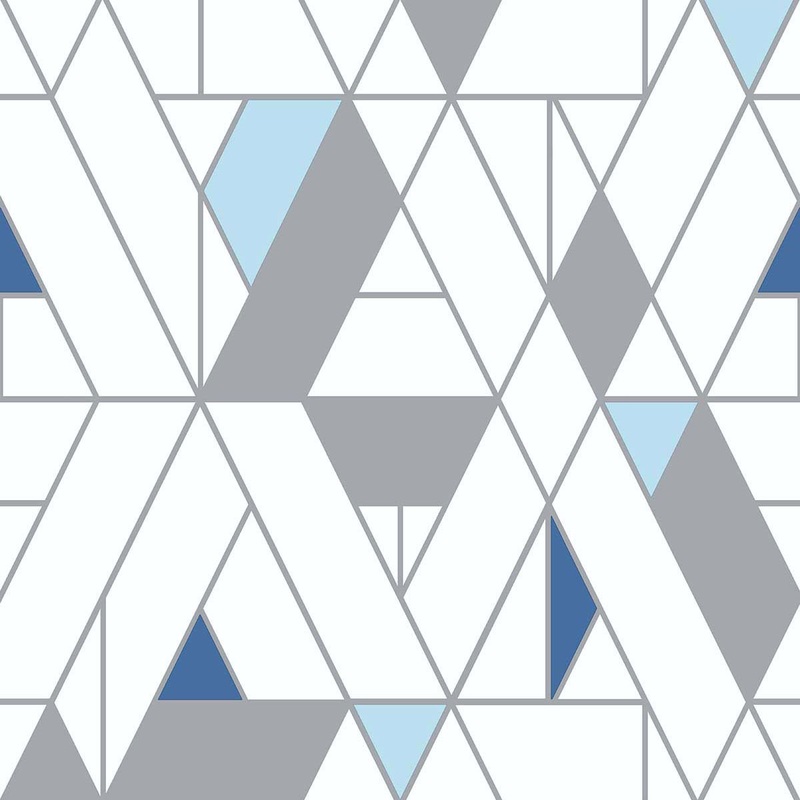 NextWall Peel Stick Kaleidoscope Blue Gray Wallpaper