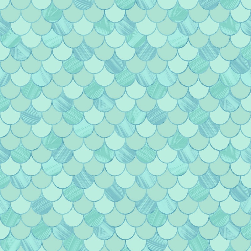 Seabrook Designs Catalina Scales Turquoise Wallpaper