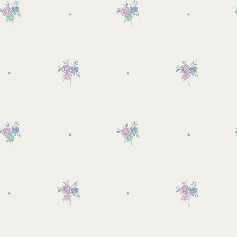 Seabrook Designs Little Posy Periwinkle Lilac Wallpaper