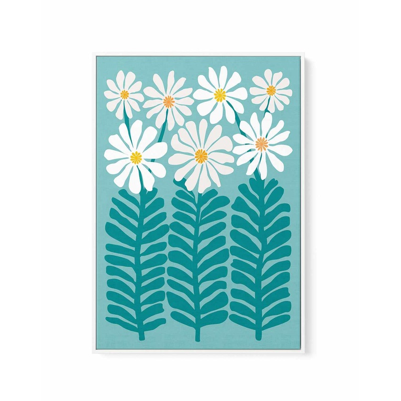 80s Floral 2b by Kristian Gallagher | Framed Canvas Art Print