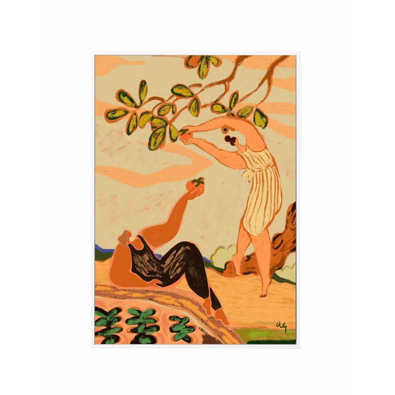 A Pair of Persimmons | Framed Canvas Art Print