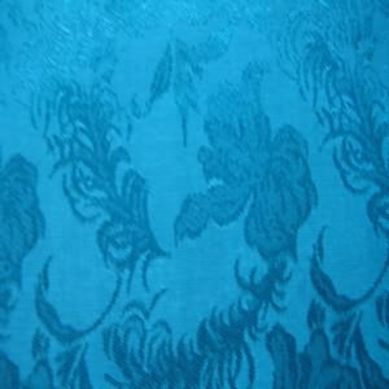 45" Brocade Dress Weight Cotton Floral Blue-Green
