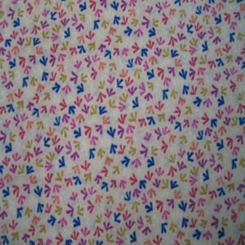 45" China Silk 100% Polyester Abstract Royal, Gold, Pink, Red with Peach Background