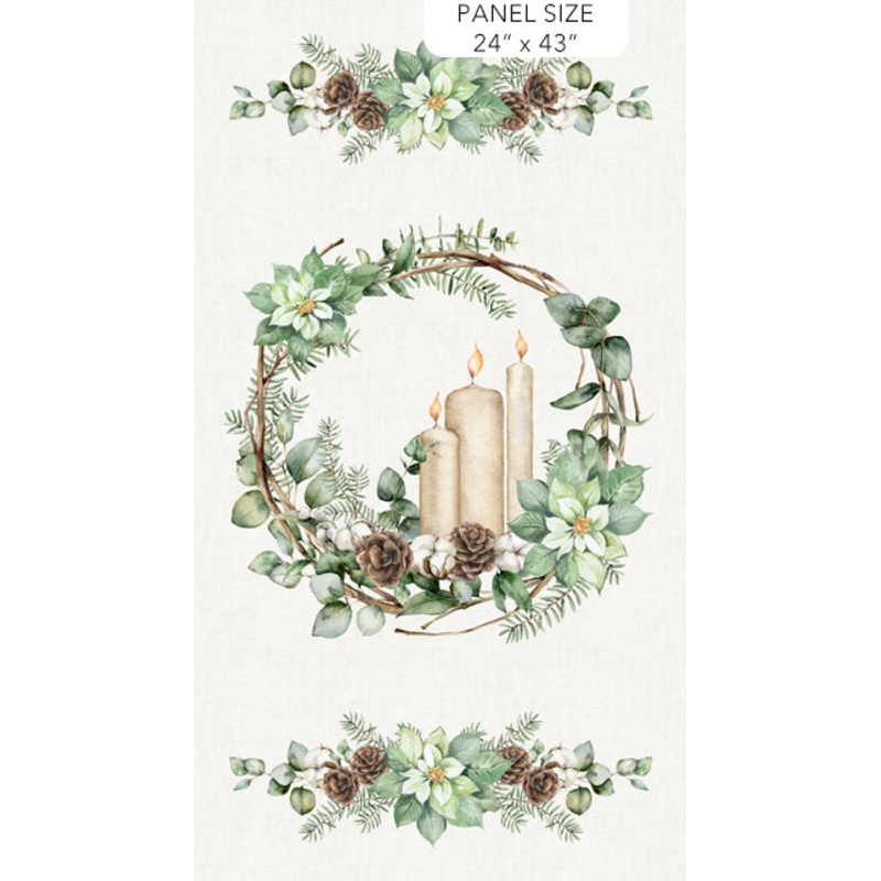 White Linen Christmas 24" Panel
