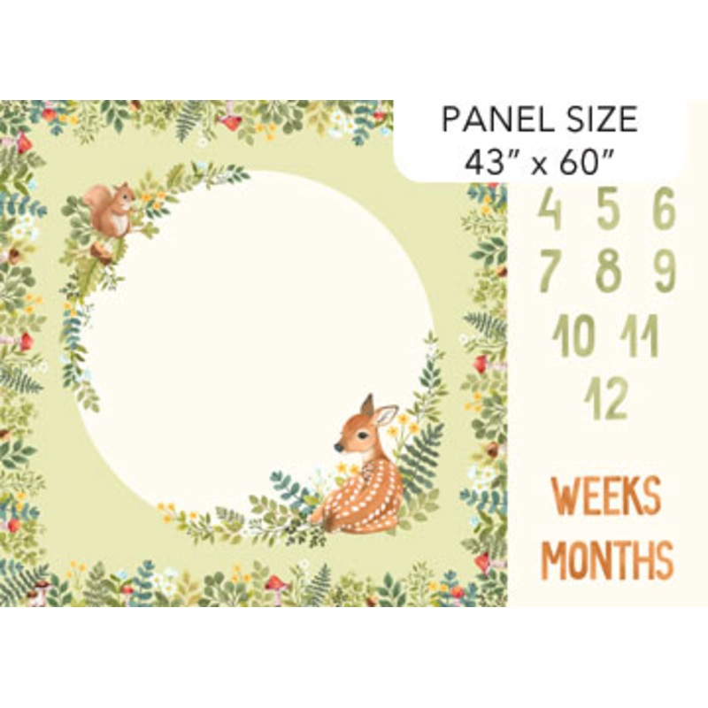 Woodland Babes Milestone Panel Green Multi
