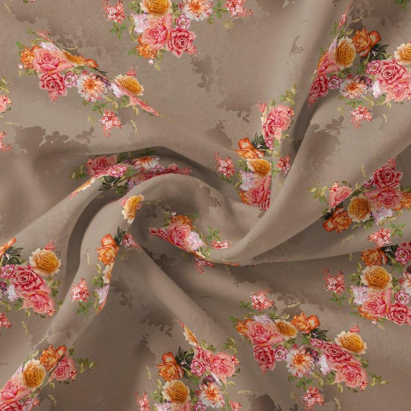 Fragrance Multitype Of Flower Digital Printed Fabric - Weightless