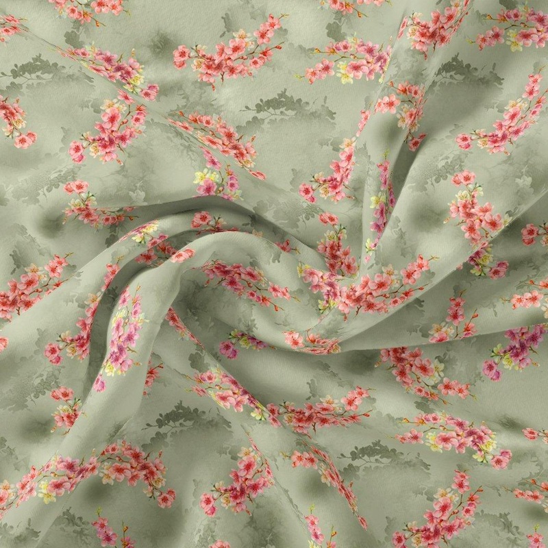 Lovely Purple Violet Flower Digital Printed Fabric - Weightless