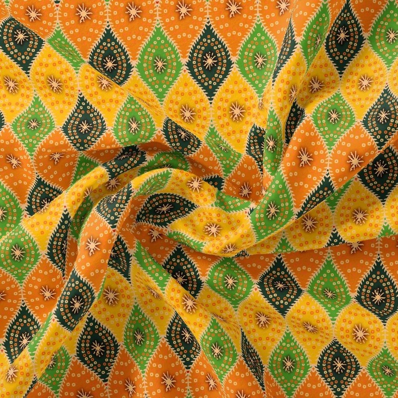 Mix Ogee Seamless Pattern Digital Printed Fabric - Weightless