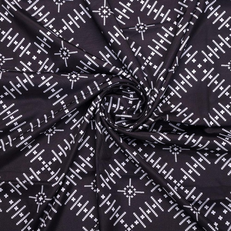 Morden Digital Art Of Doted Lining Digital Printed Fabric - Silk Crepe