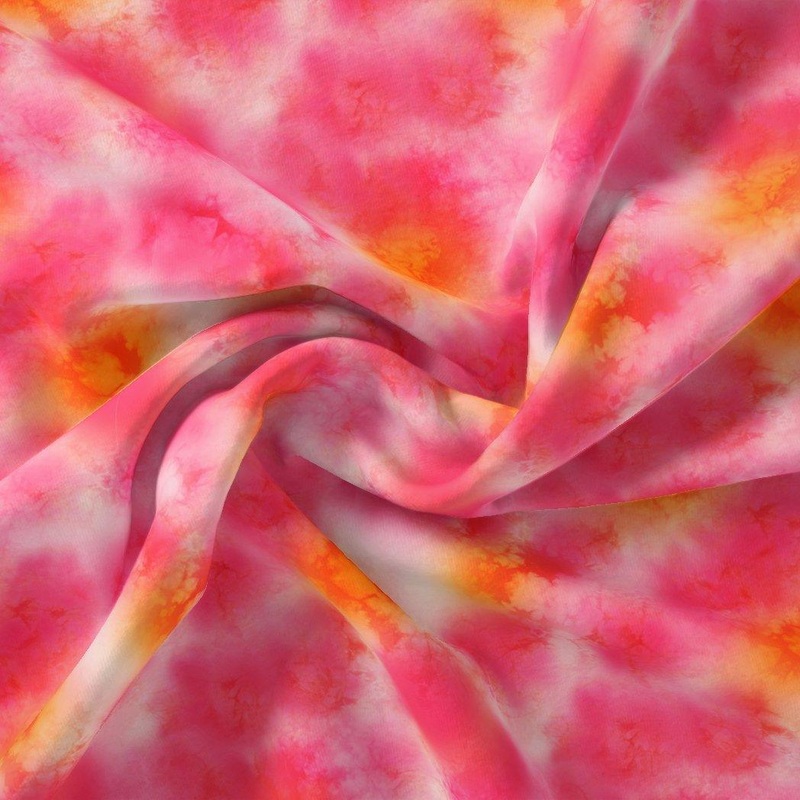 Morden Spotted Pink & Orange Digital Printed Fabric - Weightless