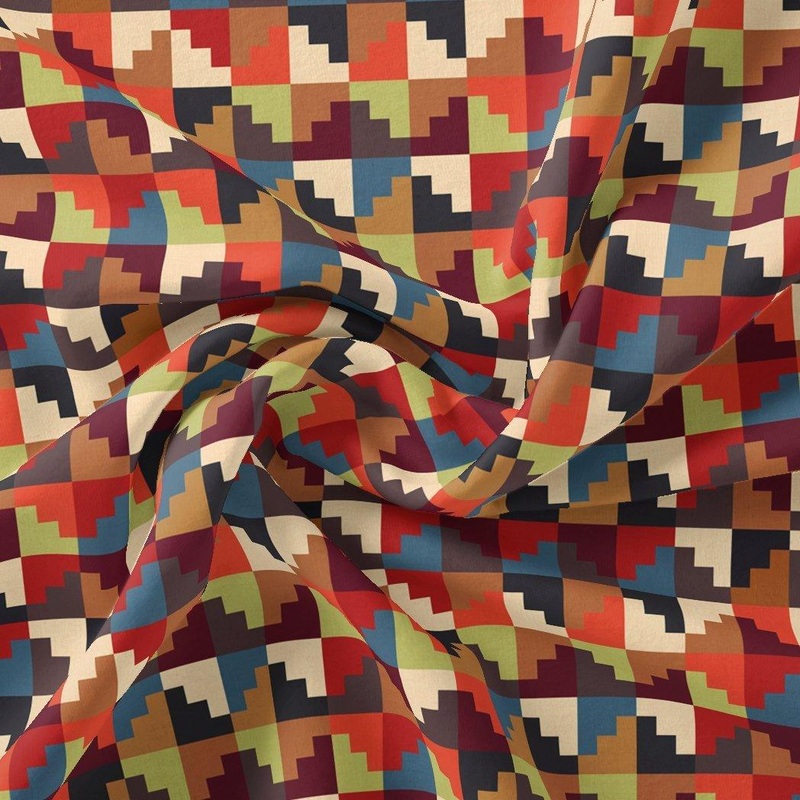 Multicolour Abstract Colourful Digital Printed Fabric - Pure Georgette