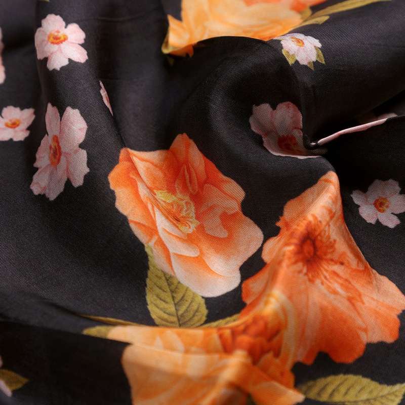 Multicolour Anemone Roses With Digital Printed Fabric - Upada Silk