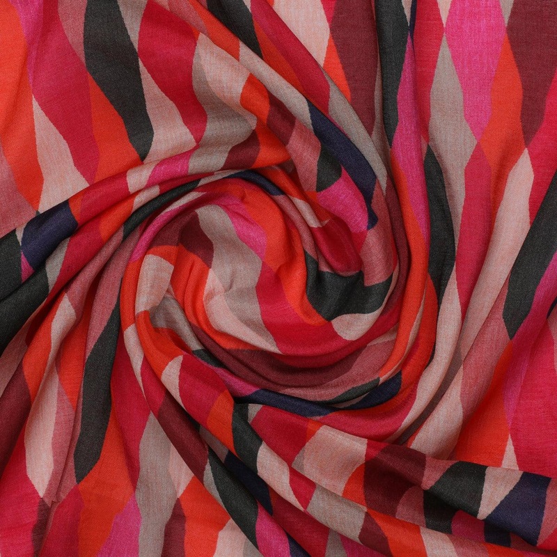 Multicolour Scales Repeat Digital Printed Fabric - Pure Muslin